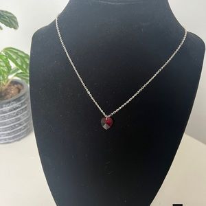 Red heart pendant necklace